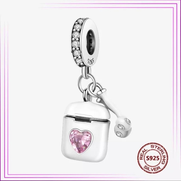 Charm for Bracelet Sterling Silver 925 Airpod - Picture 3 of 6